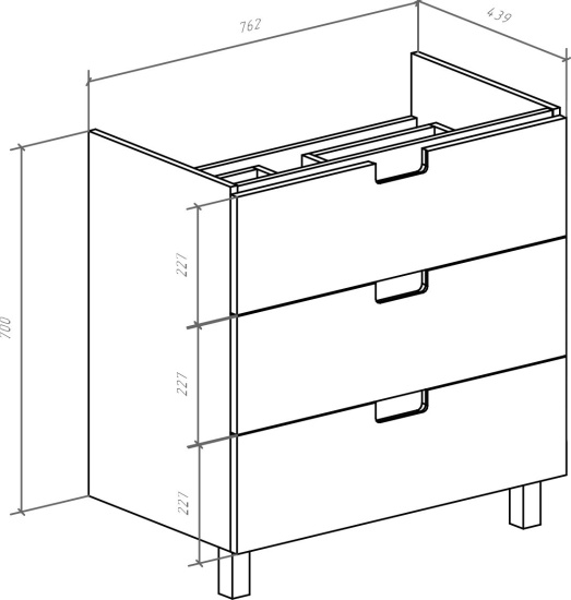 Тумба с раковиной Bellezza Пегас 80 напольная, белая
