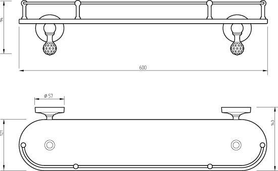Полка Migliore Amerida ML.AMR-60.420.CR хром