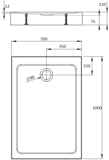Поддон для душа Radaway Doros F Compact 100x70