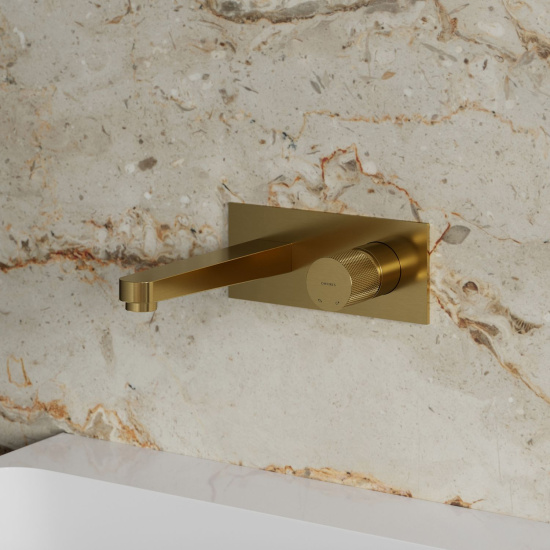 Смеситель для раковины Omnires Contour CT8015GLB с внутренней частью, золото