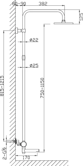 Душевая стойка Bronze de Luxe Аvantgarde 2039RGB