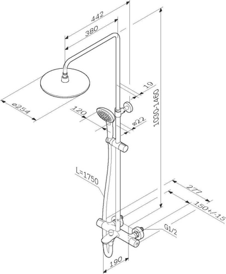 Душевая стойка AM.PM Spirit V2.0 F0770A510