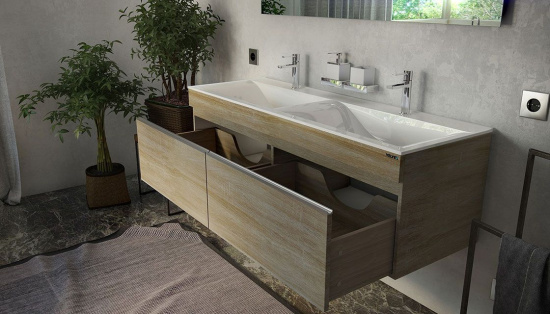 Мебель для ванной Velvex Pulsus 140 подвесная, дуб