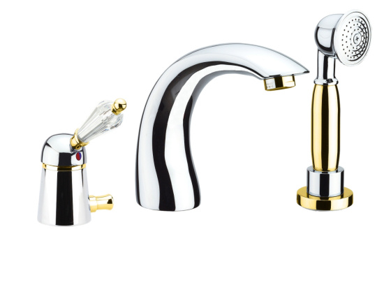 Смеситель на борт ванны Fiore Imperial-Sky  Swarovski® 82CO5105, хром/золото