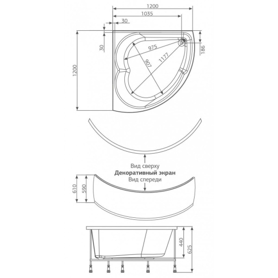 Акриловая ванна Akrilan Laguna del Tesoro 120x120