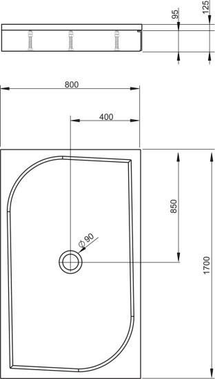 Поддон для душа Radaway Paros D1700