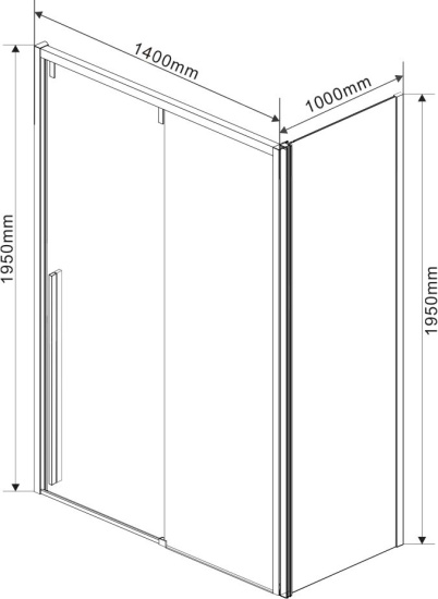 Душевой уголок Vincea Lugano VSR-1L1014CL-1 140х100 см, профиль хром