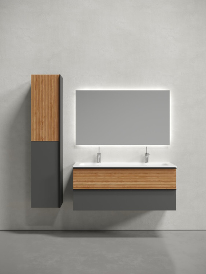 Тумба с раковиной Sancos Delta 120 дуб красный/графит, DL120GR