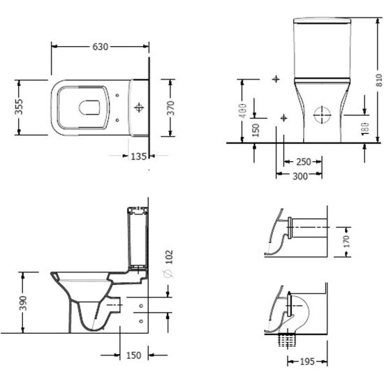 Унитаз-компакт Serel Nita NT12SL с микролифтом
