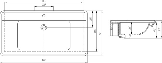 Мебель для ванной ASB-Woodline Гранда 105 антикварный орех