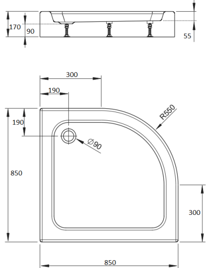 Поддон для душа Radaway Laros A Compact 85x85
