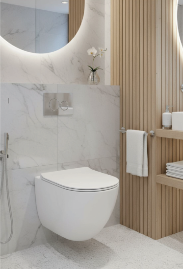 Инсталляция Geberit Duofix Delta 458.149.21.1 с кнопкой + унитаз подвесной WeltWasser Michigan 485 WT