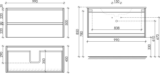 Мебель для ванной Sancos Libra 100 белый глянец
