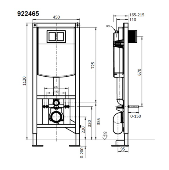 Инсталляция с унитазом Villeroy & Boch Architectura 4616D301, сидение микролифт, кнопка смыва белая
