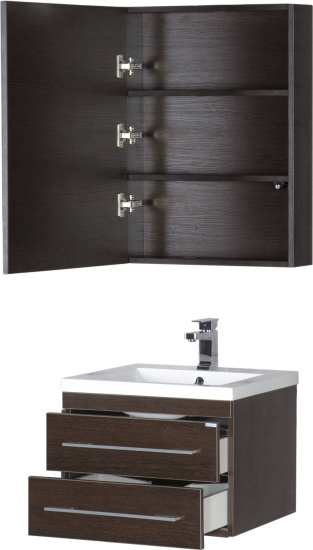 Зеркало-шкаф Aquanet Нота 58 камерино венге