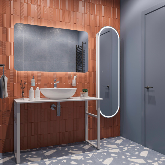 Консоль Diwo Элиста 120 белый мрамор, с раковиной Moduo 55 Leaf