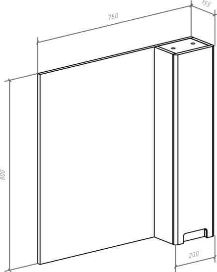 Зеркало Bellezza Пегас 80 R бежевое