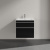 Тумба с раковиной Villeroy & Boch Venticello A92402 60 black matt lacquer, с белыми ручками