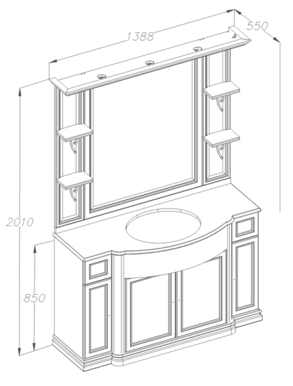 Мебель для ванной Opadiris Корсо-оро 140 светлый орех