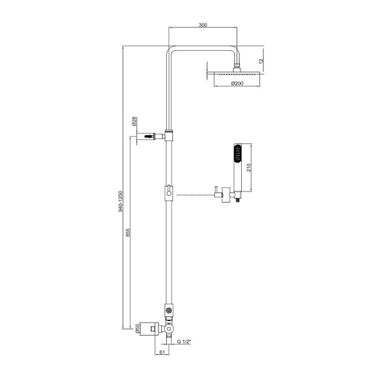 Душевая стойка Webert Elio EL870105015PVC, хром