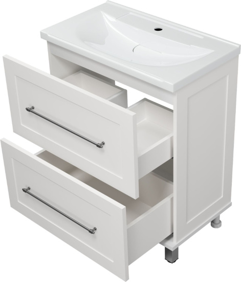 Мебель для ванной Misty Марта 70 напольная, белая глянцевая