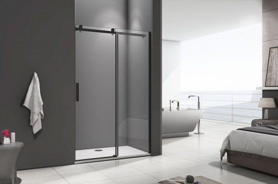 Душевая дверь в нишу Good Door Galaxy WTW-110-C-B профиль черный