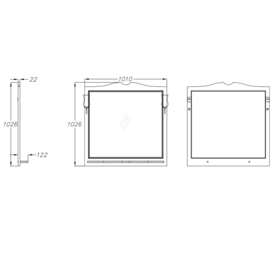Зеркало Opadiris Валери 105 белое