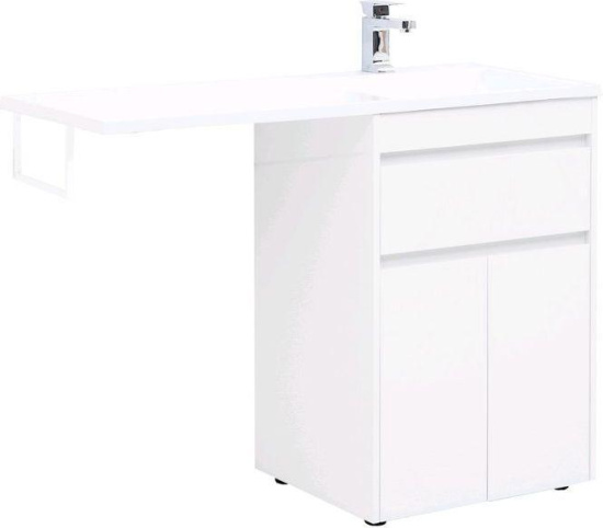 Тумба с раковиной Aquanet Токио 120 R белая напольная, 1 ящик, 2 дверцы