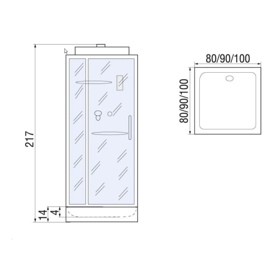 Душевая кабина River Tana 100 MT 100x100x15