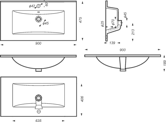 Мебель для ванной Comforty Франкфурт 90, дуб шоколадно-коричневый, белая раковина