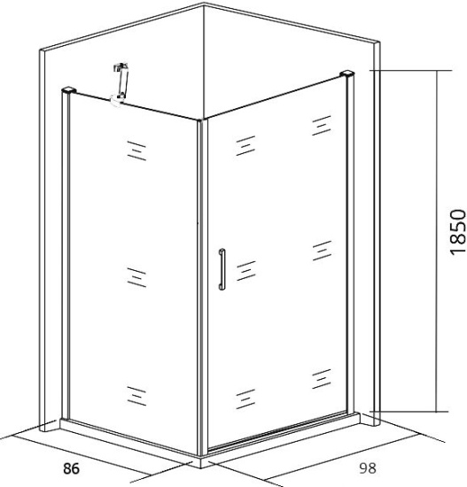 Душевой уголок Good Door Mokka DR+SP 100х90х185 см