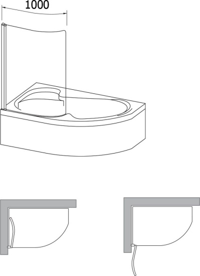 Шторка на ванну Ravak Rosa CVSK1 160/170 L Transparent, профиль блестящий