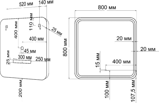 Мебель для ванной Art&Max Bianchi 75, подвесная, белый матовый