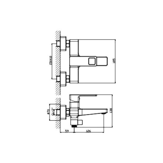 Смеситель для ванны Haiba HB60615