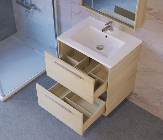 Тумба с раковиной Raval Frame 60 дуб сонома, подвесная