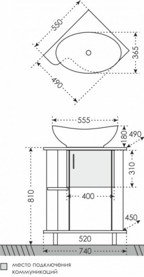 Мебель для ванной СанТа Аврора 70 угловая