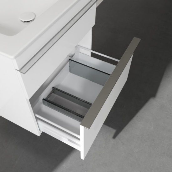 Тумба с раковиной Villeroy & Boch Venticello A92401 60 glossy white, с ручками хром