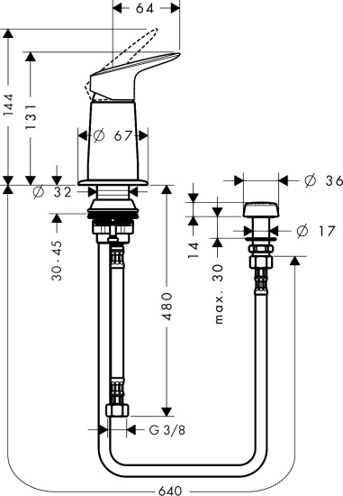 Смеситель для биде Hansgrohe Logis 71629000