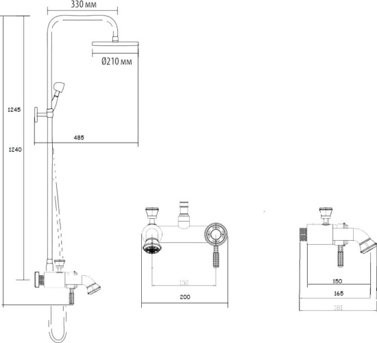 Душевая стойка Bronze de Luxe Windsor 10124F бронза