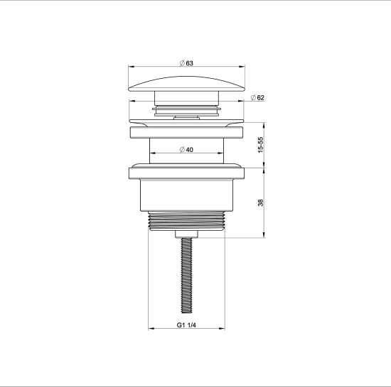 Донный клапан для раковины Wonzon & Woghand WW-88SS07-BN
