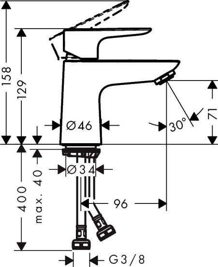 Смеситель для раковины Hansgrohe Talis E 71704000