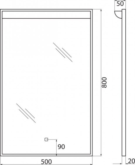Зеркало BelBagno SPC-UNO-500-800-TCH