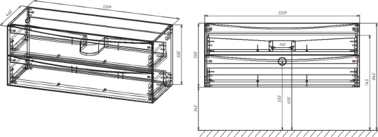 Мебель для ванной Vincea Mia 120 темный дуб