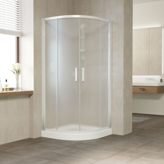 Душевой уголок Vegas Glass ZS 110 01 10 профиль белый, стекло сатин
