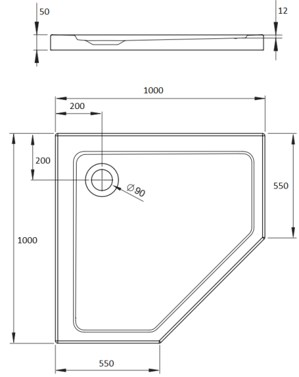 Поддон для душа Radaway Doros PT 100x100