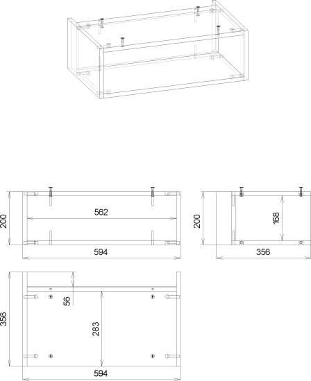 Полка Бриклаер Кристалл 60 под тумбу, муссон