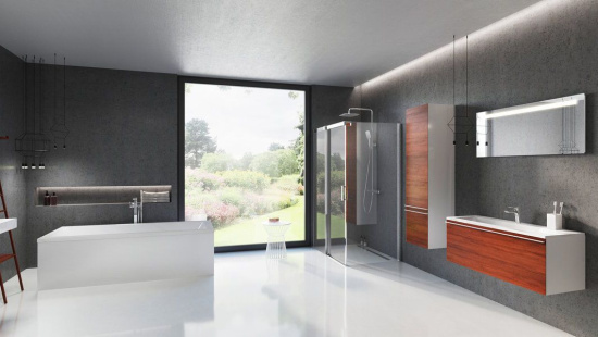 Пенал Ravak Clear белый/вишня L