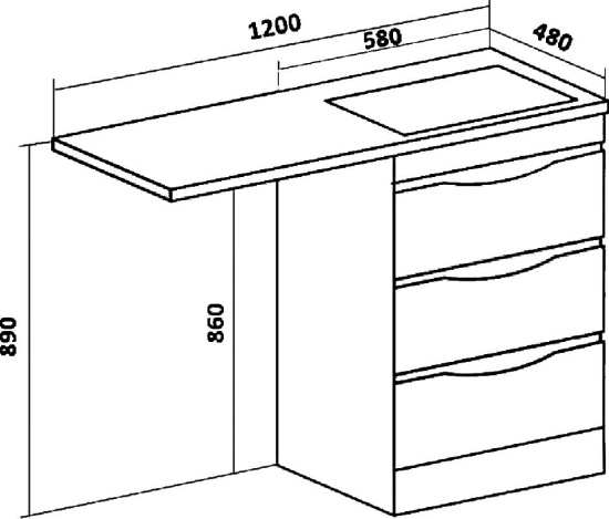 Мебель для ванной Runo Орион 60 раковина белая, под стиральную машину