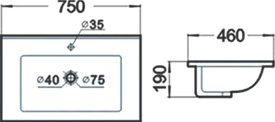 Мебель для ванной Comforty Франкфурт 75, дуб шоколадно-коричневый, белая раковина