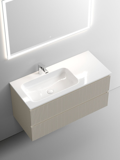 Тумба с раковиной Sancos Snob T 100 Beige Soft левая SNT100LCE, подвесная